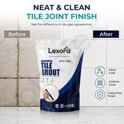 Plantex Lexora Premium Tile Grout/Waterproof Tile Gap Filler for Kitchen & Bathroom Wall Tiles Joint Filler/Crack Resistant/Chemical Resistant/Stain Resistant – 1 kg (White)