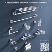Plantex 304 Grade Stainless Steel 2in1 Soap Holder with Tumbler Holder/Bathroom Accessories - Pack of 1, Squaro (Chrome)