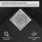 Plantex 304 Grade Stainless Steel Bathroom Drain Cover/Floor Drain Jali for Bathroom/Drainage Cover (5x5 inches) - (BH-1101, Chrome)