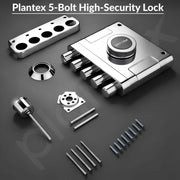 Plantex Main Door Deadbolt Lock Five Bullets/Stainless Steel Penta bolt/Door Lock Set with 4 Pin Cylindrical Keys with 5 Years of Warranty (Matt)