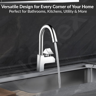 Plantex Pure Brass Sink Tap for Kitchen with 360° Swivel Spout/Kitchen Sink Tap with Water Saving Aerator-7 Year Warranty (PRI-312-Chrome)