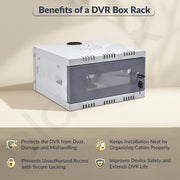 Plantex CCTV/DVR Cabinet Box/Network Rack/NVR - Server Rack/CCTV Camera Box with Lock/dvr box for cctv - (30D x 30W x 15H) - 1U - Transparent Glass Door Cabinet - (Metal)