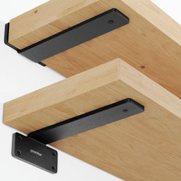 Plantex 8 inch Heavy Duty Shelf Bracket/Wall Shelves Angle Brackets/GI Steel Shelf bracket/Angles for wall shelf - Pair of 1 (Black)
