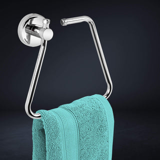 Plantex Stainless Steel Towel Ring for Bathroom/Napkin-Towel Hanger/Wash Basin/Bathroom Accessories - (Chrome-Rectangle) - Pack of 4