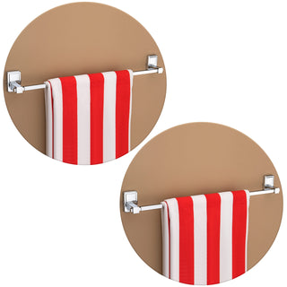 Plantex Stainless Steel 304 Grade Darcy Towel Hanger for Bathroom/Towel Rod/Bar/Bathroom Accessories(24inch-Chrome) - Pack of 2