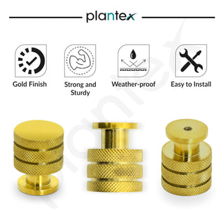 Plantex Knobs for Drawer/Drawer Knobs/Cabinet Knobs/Drawer knobs Handle/Pull-Push Knobs for Home/Office Drawers - Pack of 6 (Gold)