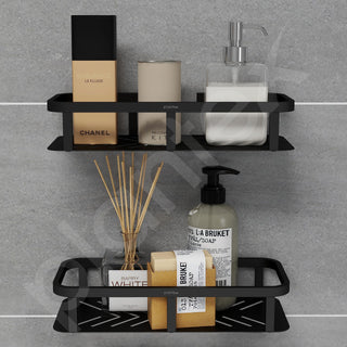 Plantex Stainless 304 Grade Steel Shelf for Bathroom/Kitchen Rack - Bathroom Accessories - Pack of 2 (12X5 Inches-Black Finish)