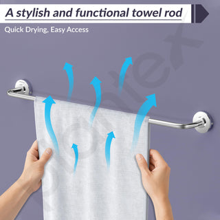 Plantex 304 Grade Stainless Steel Towel Hanger for Bathroom/Single Towel Rod/Towel Bar/Bathroom Accessories - Daizy (Chrome)