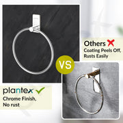 Plantex Self-Adhesive Towel Holder in Bathroom/Stainless Steel Towel Ring for Wash Basin/Round Towel Hanger for Wall- Pack of 1 (APS-5000, Chrome)