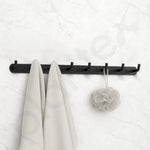 Plantex Wall Hooks for Hanging Cloth/Stainless Steel Towel Hangers/Bathroom Robe Hooks/Door Hangers/Wall Hook Rack/Hook Rail for Hanging Keys - 8 Hooks (Pack of 2, Black)