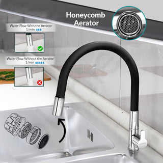Plantex Pure Brass Flexible Kitchen Sink Tap with Water Saving Nozzle for Sink Tap/Single Lever Sink Tap for Kitchen Basin with 7 Year Warranty by Plantex -(FLO-812B)