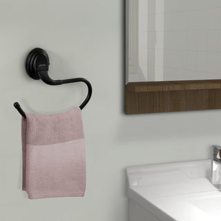 Plantex Bathroom Accessories - Stainless Steel 304 Grade Cubic Napkin Holder/Towel Holder/Towel Hanger for Kitchen/Towel Ring (Black)