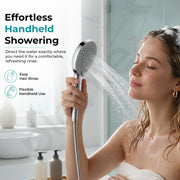 Plantex Hand Shower for Bathroom/3 Mode Multifunctional Shower/5-Inch ABS Plastic Silicone Handheld Shower/Easy Mode Switching – (Chrome, APS-8616)