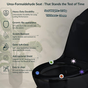 Plantex Ceramic Toilet for Commode/Siphonic Vacuum Jet Flush Ceramic Western Commode/One Piece Western Toilet with Soft Closing Toilet Seat - S Trap (Black)