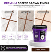 Plantex Lexora Epoxy Grout/3-Part Epoxide Resin Tile Grout/Floor & Wall Tiles Joints/Waterproof & Stain Proof/Bathroom & Industrial Use - 1 kg (Coffee Brown)