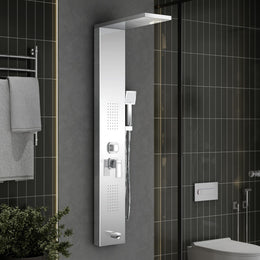 Plantex 304 Grade Stainless Steel Shower Panel for Bathroom with Showerhead/Hand Shower/Body Massage Jets/Bathroom Shower System-(KM-8111)