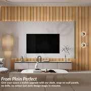 Plantex PVC Panel for Wall 10 Feet/3D Wall Panel Louvers Panel for Interior DÃ©cor/Fluted PVC Panels for Walls/Home & Office Use/Pack of 3 Covers 30 Sq. Ft (Golden Oak - 2G)