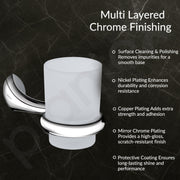 Plantex Smero Pure Brass Tooth Brush Holder/Tumbler Holder/Toothpaste Holder/Bathroom Accessories - Craft (Chrome)