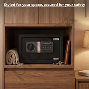Plantex 13 Ltr. Safe Locker For Home/Digital Locker/Electronic Safety Locker with Master & User Dual Code Access with Emergency Key/2 Years Warranty By Plantex (Black)