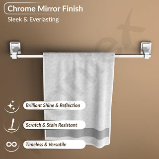 Plantex 304 Grade Stainless Steel 24 inch Towel Hanger/Holder for Bathroom/Single Towel Rod/Towel Bar/Towel Stand/Bathroom Accessories Pack of 1, Darcy (Chrome)
