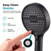 Plantex Hand Shower for Bathroom/6 Mode Multifunctional Shower/5-Inch ABS Plastic Silicone Handheld Shower Head/Easy Mode Switching – (Black, H-627)