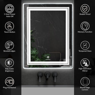 Plantex LED Mirror for Bathroom with 3 Tone/Designer Mirror for Living Room/Bedroom/Dressing Room - Rectangle Shape (18 X 24 Inch)