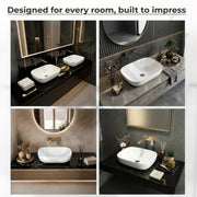 Plantex Ceramic Wash Basin/Basin for Bathroom/Tabletop Wash Basin/Bathroom Basin (Crystal, White)