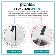 Plantex Brass Kitchen Sink Faucet/Kitchen Mixer Tap with Water Saving Nozzle and 360Ã‚Â° Swivel Spout/Hot and Cold Kitchen Faucet/Dual Spray Modes-(Black)
