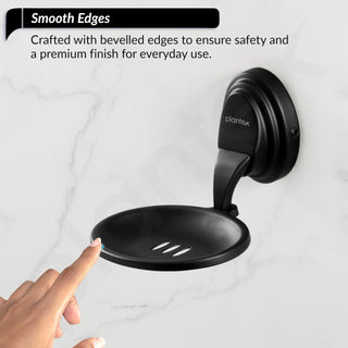 Plantex 304 Grade Stainless Steel Soap Dish/Soap Stand/Bathroom Soap Holder/Bathroom Accessories - Cubic (Black)