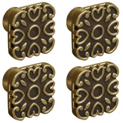 Plantex Knobs for Drawer/Square Drawer Knobs/Knobs for Cabinets/Pull-Push Knobs for Kitchen/Bedroom Drawer - Pack of 4 (DTK-299, Brass Antique)
