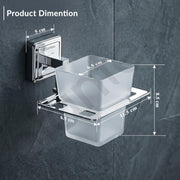 Plantex 304 Grade Stainless Steel Toothbrush Holder/ABS Toothpaste Stand/Tumbler Holder for Bathroom - Decan (Chrome)