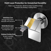 Plantex Angle Cocke for Bathroom/ Urinal Flush Valve with Teflon Tape & Brass Wall Flange - 25mm Pure Brass, 7 Year Warranty (Commercial & Residential Use) - (PRI-320-Chrome)