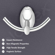 Plantex 304 Grade Stainless Steel Bathroom Hooks for Hanging Towels and Clothes in Washroom/Bathroom Accessories - Oreva (Chrome)
