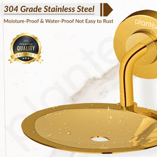Plantex 304 Grade Stainless Steel Soap Holder for Bathroom Wall - Soap Stand/Dish/Accessories - Daizy (Golden)