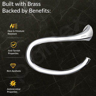 Plantex Smero Pure Brass Napkin Hanger/Towel Hanger for Wash Basin/Towel Ring for Kitchen/Bathroom Accessories - Craft(Chrome)