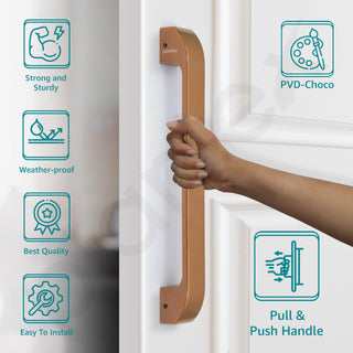 Plantex Door Handle/Main Door Handle/13 inch Pull-Push Handle for Home/Office/Hotel - Pack of 1 (SH-289, Choco) - 3 Years Warranty