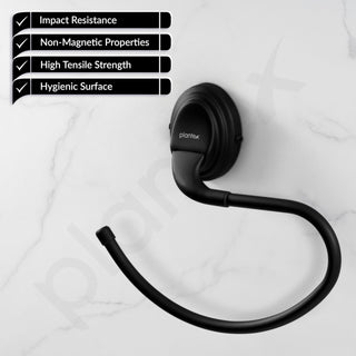 Plantex Bathroom Accessories - Stainless Steel 304 Grade Cubic Napkin Holder/Towel Holder/Towel Hanger for Kitchen/Towel Ring (Black)