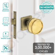 Plantex Heavy Duty Door Lock – Bathroom Door Lock/Mortise Keyless Knob Handle Set for Home/Bathroom/Store Room/Balcony/Office with Baby Latch (604 - PVD Gold and Brass Antique)