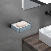 Plantex Aluminium and Acrylic Soap Case/Soap Holder for Bathroom/Soap Stand/Bathroom Accessories - (Grey and Milky White)