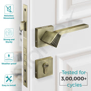 Plantex Main Door Lock/Mortise Lock for Door with 3 Years of Warranty - Robust Door Lock for Home with Brass Lock Body & Cylinder (7120 - Brass Antique)