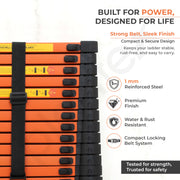 Plantex 5.9m (19.35 ft.) Telescopic Ladder/Carbon Steel 15-Steps Portable & Compact Ladder/Foldable Multipurpose Collapsible Ladder for Home & Outdoor Use - (Orange)