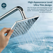 Plantex Stainless Steel Overhead Shower 6 x 6 inch with Water-Saving Technology/High pressure Rain Shower Head without Shower Arm/Bathroom Shower -(Elegance-Chrome)