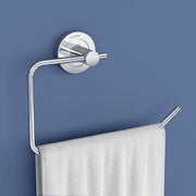 Plantex Stainless Steel Towel Ring for Bathroom/Wash Basin/Napkin-Towel Hanger/Bathroom Accessories (Chrome-Half Square) - Pack of 1
