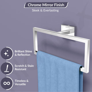 Plantex 304 Grade Stainless Steel Compact Napkin Holder for Wash Basin/Hand Towel Hanger/Napkin Holder/Bathroom Accessories - Benz (Chrome)
