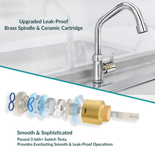 Plantex Pure Brass Single Lever Kitchen Taps for Home Sink/Kitchen Tap with Water Saving Nozzle for Sink Tap with 7 Year Warranty -(FLO-812-Mirror-Chrome)