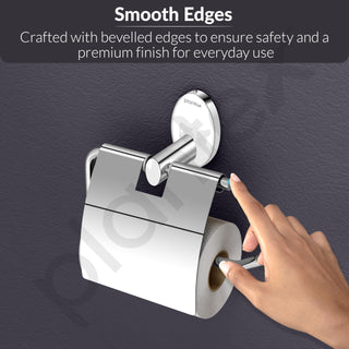 Plantex 304 Grade Stainless Steel Toilet Roll Holder for Bathroom/Toilet Paper Roll Holder/Toilet Tissue Paper Roll Holder for Bathroom Accessories - Oreva (Chrome)