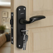 Plantex Heavy-Duty Door Lock Handle Set/Main Door Lock with 6-Lever Lock Mechanism/Mortise Lock with 3 Keys, Brass Lockbody & Cylinder (8134 - DC-Black & Z-Black)