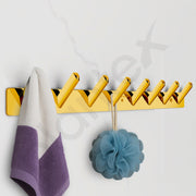 Plantex Wall Hooks for Hanging Cloth/Stainless Steel Towel Hangers/Bathroom Robe Hooks/Door Hangers/Square Wall Hook/Hook Rail for Hanging Keys - 8 Hooks (Pack of 2, PVD Gold)