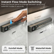 Plantex Ceramic Tabletop WashbasinWall mount Basin with Dual Waterflow Modes/Wash Basin for Bathroom with 10 Years Glaze Warranty/Hot and Cold Adjustable Knob(White, 24 x 18.5 x 10 Inch)