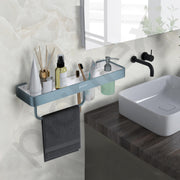 Plantex 4in1 Shelf for Bathroom/Aluminium and Acrylic Shelf with Tumbler Holder, Liquid Soap Dispenser and Napkin Holder for Home/Office/Hotel - Pack of 1 (Grey and Milky White)